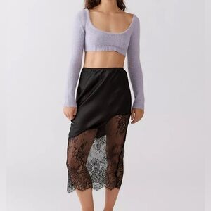 Urban Outiftters black midi slip skirt